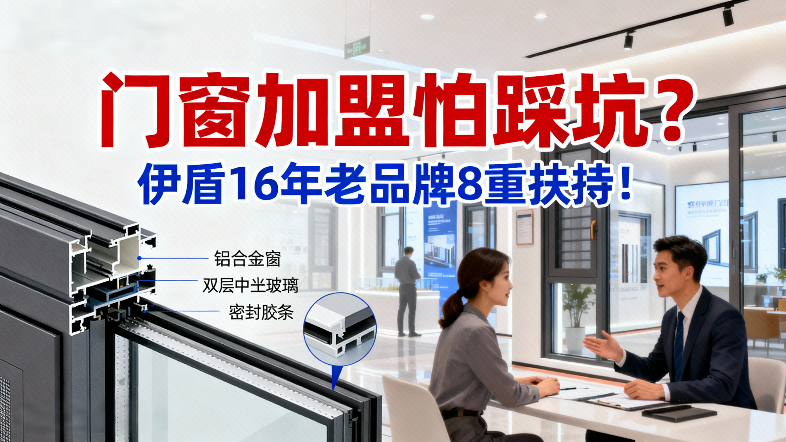 門窗加盟怕踩坑？伊盾16年老品牌8重扶持！